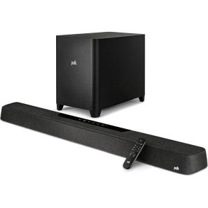 imagePolk Audio MagniFi Max AX 512 Channel Sound Bar with 10quot Wireless Subwoofer Dolby Atmos and DTSX Certified Polks Patented VoiceAdjust ampamp SDA Technologies Easy Setup BlackMax AX