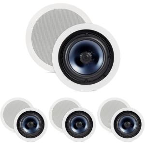 imagePolk Audio RC65i 2Way Premium inWall 65 Speakers Rectangular Indoor Speakers Set of 2 Perfect for Damp and Humid Indoor Placement  Bath Kitchen Covered Porches White Paintable Grille4 Pack