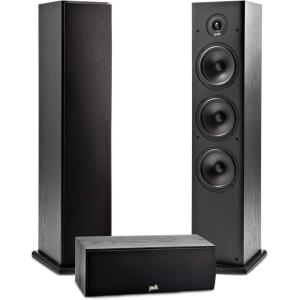 imagePolk Audio T15 Home Theater and Stereo Bookshelf Speakers  Deep Bass Response Dolby and DTS Surround WallMountable Pair Black3 Channel Home Theater Bundle