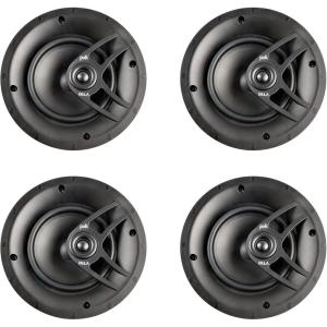 imagePolk Audio VT60 2Way inCeiling Speaker Single Ideal for All Rooms Including Damp and Humid Rooms Like Bathroom Kitchen or Utility Area Easy Installation White Paintable GrilleFourPack